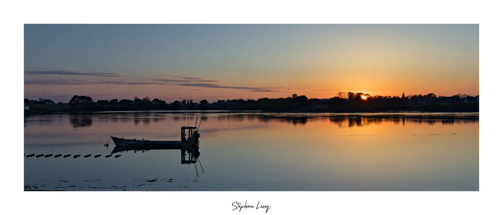 Couché de soleil sur la Ria d'Etel à la pointe de Larmor - photographie Stéphane Lecoq