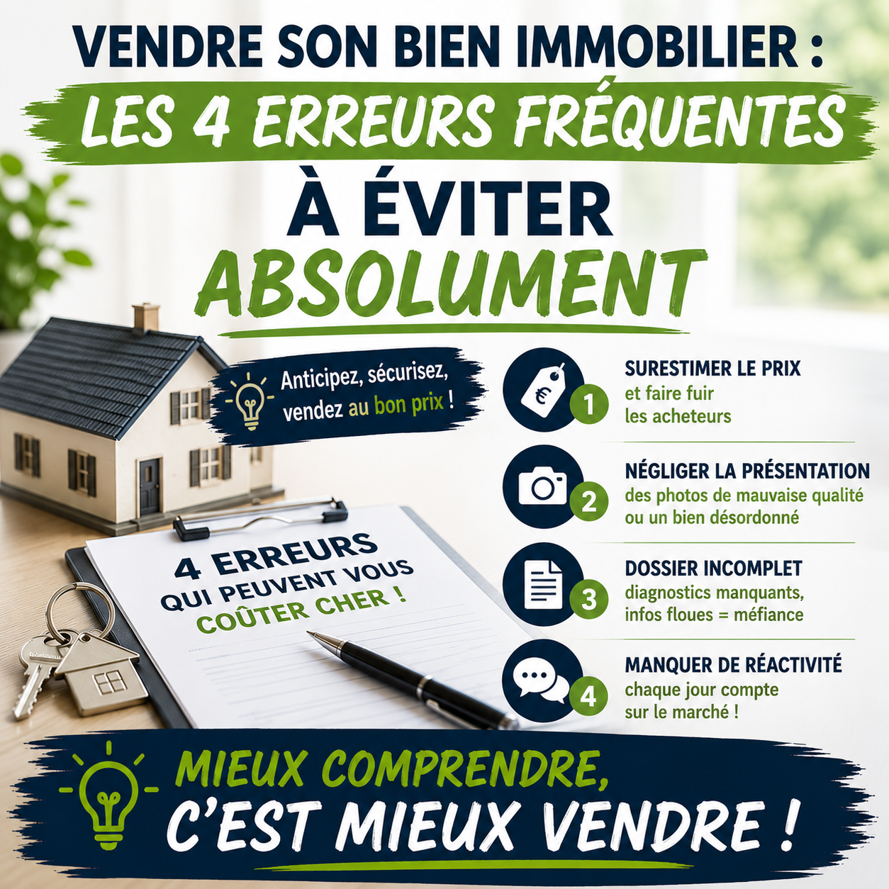 Les 4 erreurs à éviter pour vendre son bien immobilier